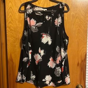 Maurices 3x black floral blouse